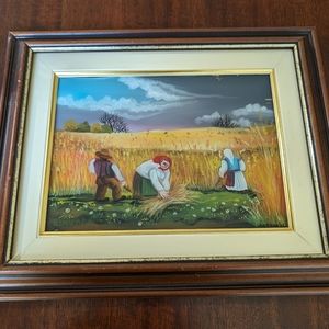 Branimir Bijelic signed oil painting on glass